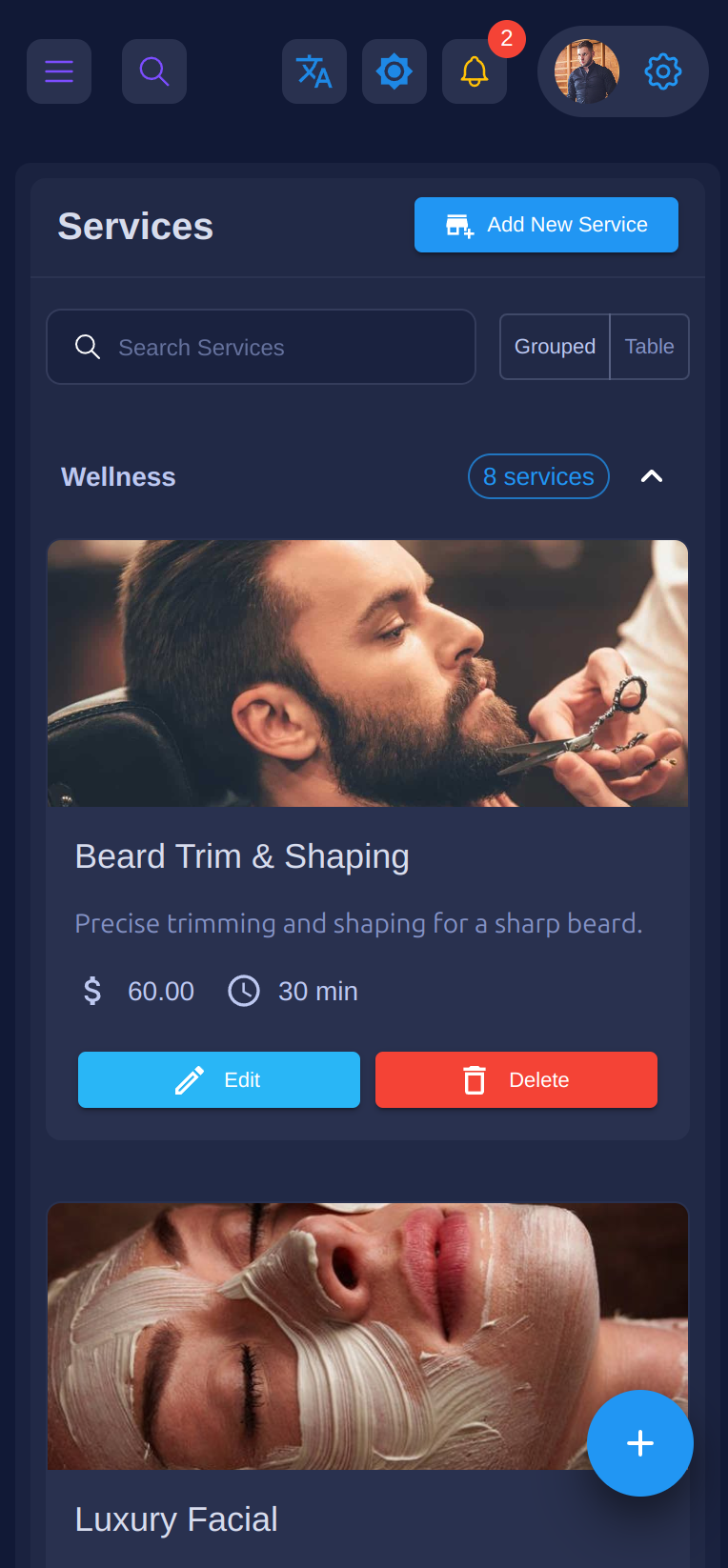 Mobile view of the app – example 1